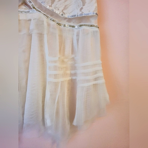 SOLD Free People On The Town Tank, Boho, Lace Tulle, Eclectic, Ivory, XS, NWOT, - Picture 10 of 16